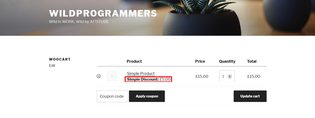 Category Discounts for WooCommerce - Cart Page