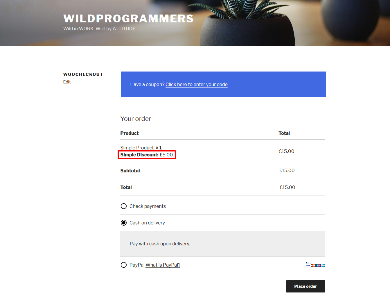 Category Discounts for WooCommerce - Checkout page