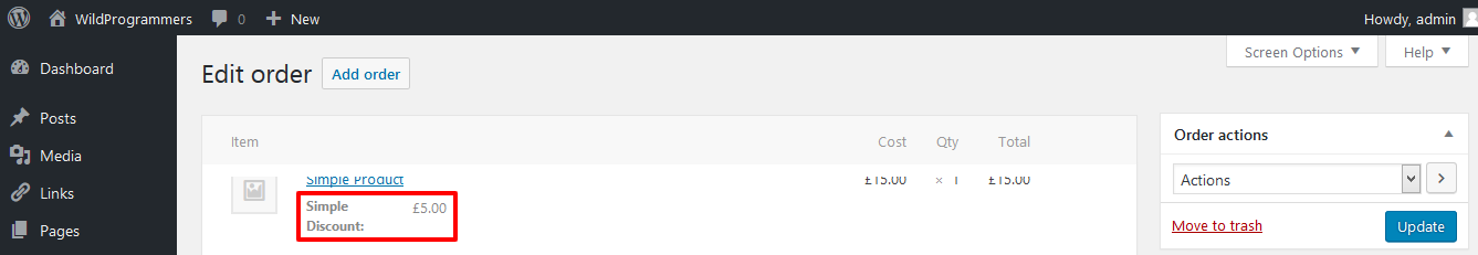 Category Discounts for WooCommerce - WooCommerce Order Page